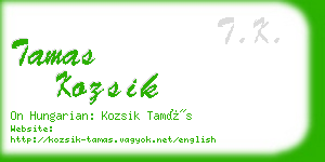 tamas kozsik business card